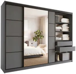 szafa-przesuwna-z-lustrem-280-cm-loft-z-polkami-szuflady-drazki-grafit