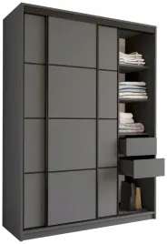 szafa-przesuwna-150-cm-loft-z-polkami-szuflady-drazki-grafit
