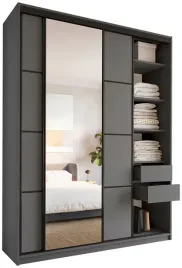 szafa-przesuwna-z-lustrem-180-cm-loft-max-z-polkami-szuflady-drazki-grafit