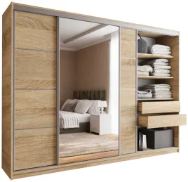 szafa-przesuwna-z-lustrem-top-280-cm-z-polkami-szuflady-drazki-dab-sonoma