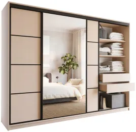 szafa-przesuwna-z-lustrem-do-sypialni-280-cm-loft-bez-piaskowy-szuflady