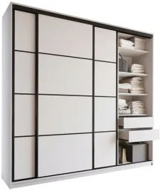 szafa-przesuwna-250-cm-loft-max-z-polkami-szuflady-drazki-bialy