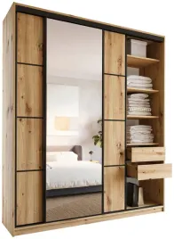 szafa-przesuwna-z-lustrem-200-cm-loft-max-z-polkami-szuflady-drazki