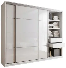 biala-szafa-przesuwna-250-cm-top-do-sypialni-polysk-z-polkami-szuflady
