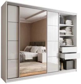 szafa-przesuwna-z-lustrem-250-cm-top-polki-szuflady-drazki-biala-polysk