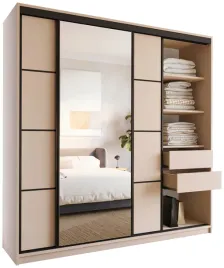 szafa-przesuwna-z-lustrem-do-sypialni-200-cm-loft-bez-piaskowy-szuflady