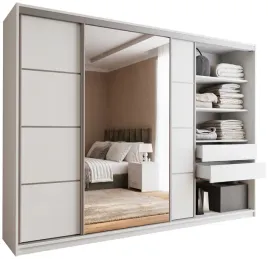 szafa-przesuwna-z-lustrem-top-280-cm-z-polkami-drazki-szuflady-biala