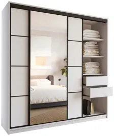 szafa-przesuwna-lustro-szuflady-200-cm-biala-loft