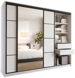 szafa-przesuwna-lustro-szuflady-250-cm-biala-loft