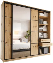szafa-przesuwna-z-lustrem-250-cm-loft-max-z-polkami-szuflady-drazki
