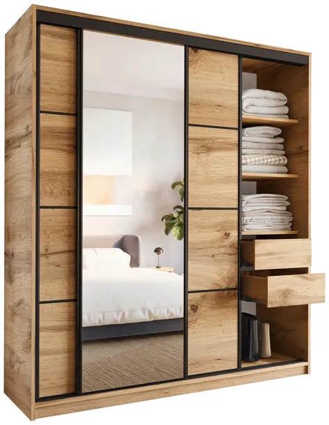 Szafa przesuwna z lustrem 180 cm wotan LOFT