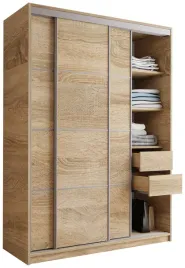 szafa-przesuwna-150-cm-top-z-szufladami-polki-drazki-dab-sonoma