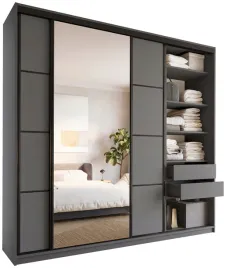 szafa-przesuwna-z-lustrem-250-cm-loft-max-z-polkami-szuflady-drazki-grafit