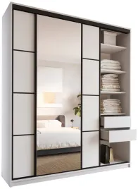 szafa-przesuwna-z-lustrem-200-cm-loft-max-biala-z-polkami-szuflady-drazki