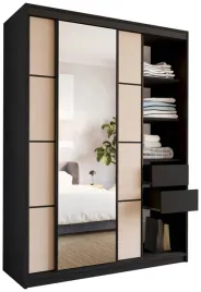 szafa-przesuwna-z-lustrem-do-przedpokoju-150-cm-loft-czarny-bez-piaskowy