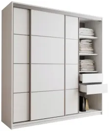 biala-szafa-przesuwna-top-200-cm-trzydrzwiowa-z-polkami-szuflady-drazki