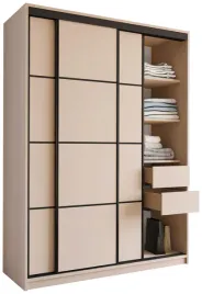 szafa-przesuwna-do-przedpokoju-150-cm-loft-bez-piaskowy-szuflada-polki