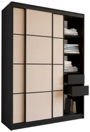 szafa-przesuwna-do-przedpokoju-150-cm-loft-czarny-bez-piaskowy-szuflady