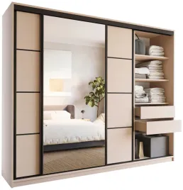 szafa-przesuwna-z-lustrem-do-sypialni-250-cm-loft-bez-piaskowy-szuflady
