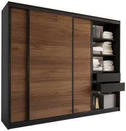 szafa-przesuwna-250-cm-loft-z-polkami-szuflady-drazki-orzech