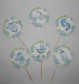 6x-pikery-toppery-niebieskie-baby-shower-chrzest-dla-chlopca-wozek-bocian