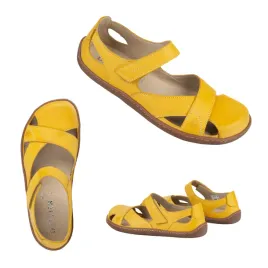 sandaly-damskie-barefoot-skorzane-olivier-clariss-na-rzep-zolte