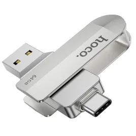 pendrive-64gb-usb-3-0-usb-a-usb-c-hoco-ud10-srebrny