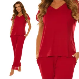 elegancka-pizama-damska-z-koronka-de-lafense-milagros-736-bordowa-xl-42