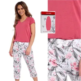 pizama-damska-krotki-rekaw-spodnie-3-4-cornette-668-313-isabel-3xl-46