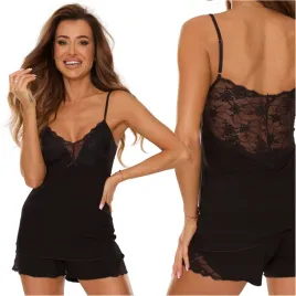 seksowna-pizama-damska-koronkowa-z-wiskozy-de-lafense-lilian-035-czarna-xxl