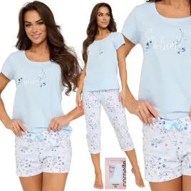 pizama-damska-krotki-rekaw-spodenki-spodnie-3-4-cornette-466-344-delicate-m