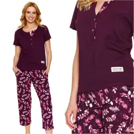 pizama-damska-rozpinana-krotki-rekaw-dlugie-spodnie-doctor-nap-7267-s