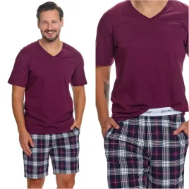 pizama-meska-bawelniana-krotki-rekaw-spodenki-w-krate-doctor-nap-7476-xxl