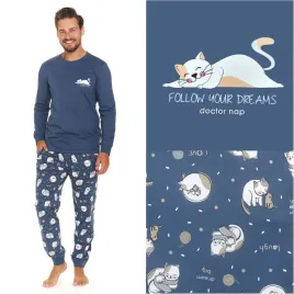 pizama-meska-bawelniana-dlugi-rekaw-doctor-nap-7112-deep-blue-xxl