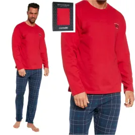 pizama-meska-bawelniana-dlugi-rekaw-cornette-124-244-redwood-xxl