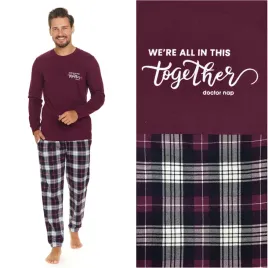 pizama-meska-bawelniana-dlugi-rekaw-doctor-nap-7101-burgundy-3xl