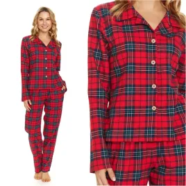 pizama-damska-rozpinana-bawelniana-dlugi-rekaw-doctor-nap-7125-red-check-xl