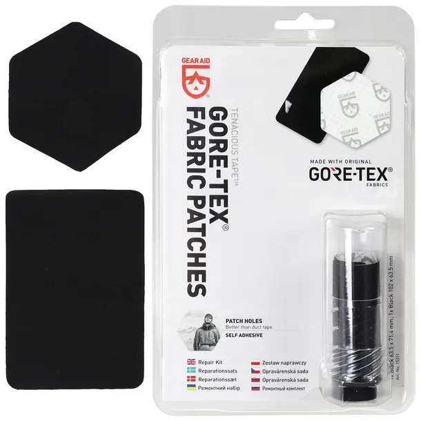 Łatki łaty do naprawy odzieży Gore-Tex kurtki spodni bluzy GearAid Czarne