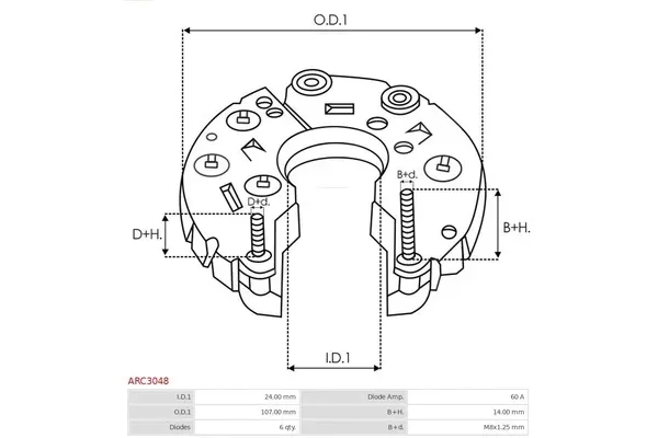 mostek-prost-alternatora-as-pl-arc3048-stan-nowy-numery-katalogowe-zamiennikow-casco-crc15114gs-itab-automotive-21315114ov-wai-mer5216