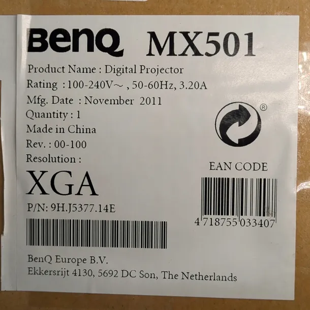 projektor-benq-mx501-kod-producenta-mx