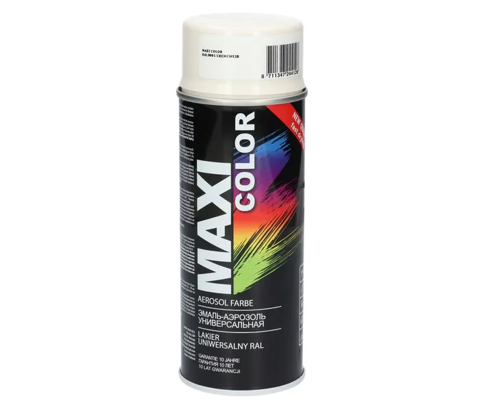 MAXI COLOR RAL 9001 FARBA LAKIER BIAŁY SPRAY 400ML