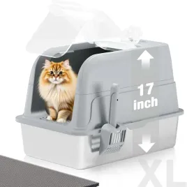 kuweta-superbox-szary-xl-stal-nierdzewna-przezroczysta-pokrywa-120