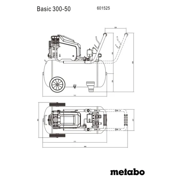 kompresor-basic-300-50-metabo-50l-10bar-601525000-cisnienie-maksymalne-10-bar