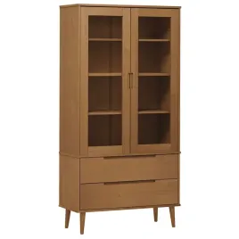 witryna-z-szufladami-molde-brazowa-90x35x175-cm-lita-sosna