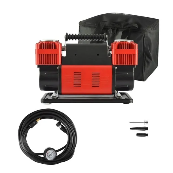 HUSAR WINCH Kompresor 150PSI 300L/MIN 12V WĄŻ PU 4X4 90A dwutłokowy