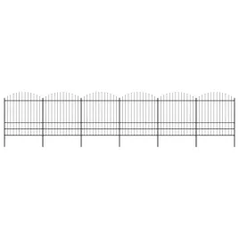 ogrodzenie-ogrodowe-z-wlocznia-stalowe-1070x200-cm-czarne