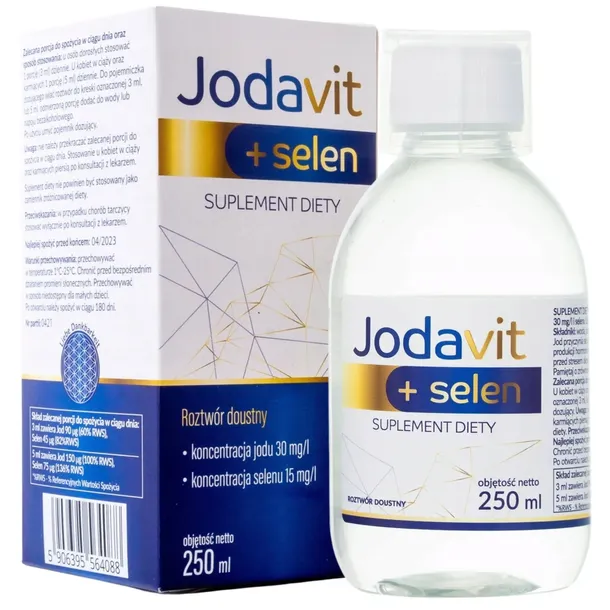 JOD + selen JODAVIT 250 ml Jodavita PŁYN na tarczycę jodek potasu tarczyca