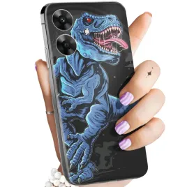 etui-do-realme-note-60-wzory-dinozaury-reptilia-prehistoryczne-obudowa-case