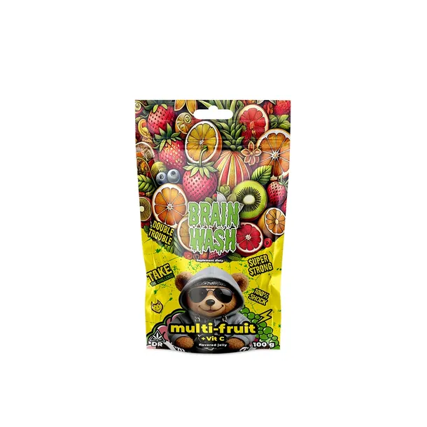 Żelki konopne CBD Brain Wash Wieloowocowe 100g + witamina C