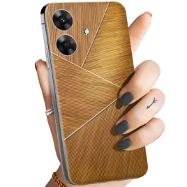 etui-do-realme-note-60-wzory-brazowe-drewniane-brown-obudowa-pokrowiec-case